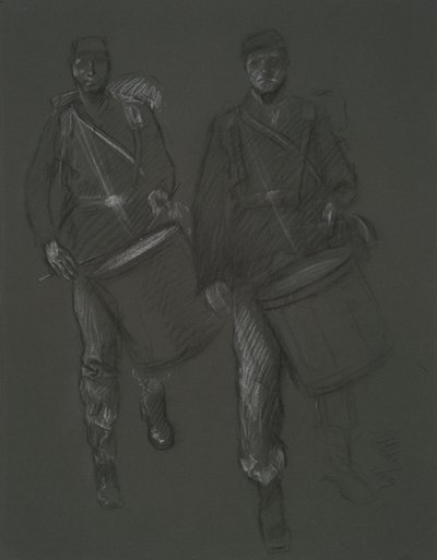 Studie für die Figuren von zwei Bürgerkriegstrommlern von Edwin Austin Abbey