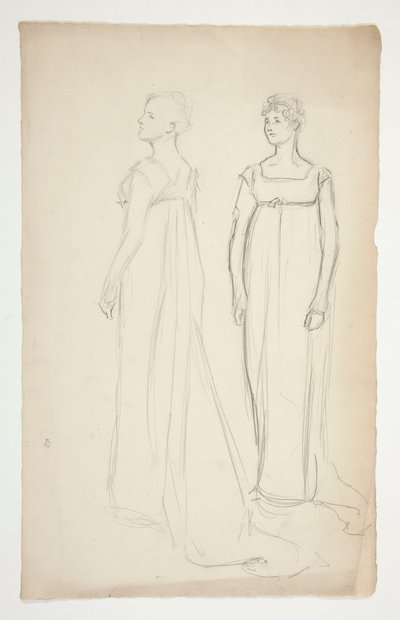 Zwei Studien einer Frau in griechisch-römischer Kleidung von Edwin Austin Abbey
