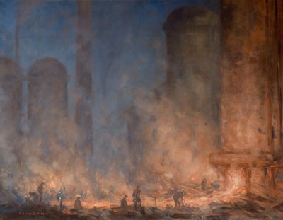 Pig Beds beim Anzapfen eines Hochofens von Edwin Butler Bayliss