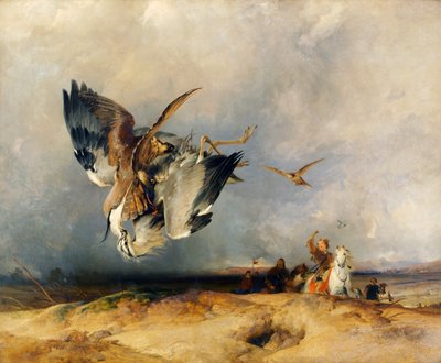 Falkenjagd in alten Zeiten, ca. 1831 von Edwin Landseer