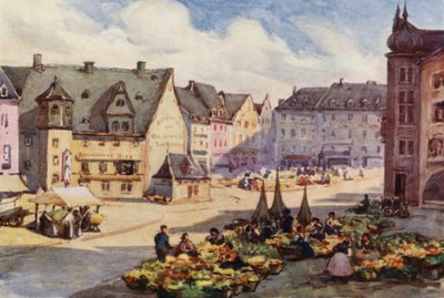 Der Rhein: Der Marktplatz, Mainz von Effie Jardine