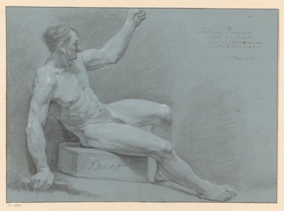 Sitzender männlicher Akt, von der Seite gesehen (3. Preis 1775) von Egbert van Drielst