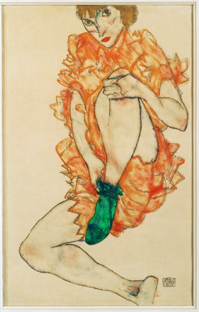 Der gruene Strumpf von Egon Schiele