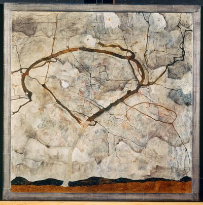 Herbstbaum in bewegter Luft von Egon Schiele
