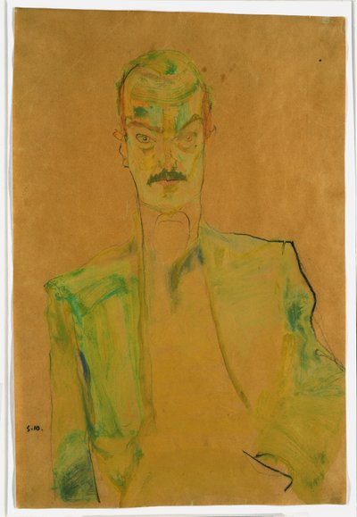 Akt auf farbigem Stoff, 1911 von Egon Schiele