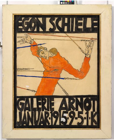 Plakat der Egon Schiele-Ausstellung in der Galerie Arnot von Egon Schiele
