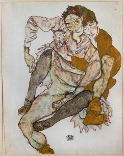 Sitzendes Paar von Egon Schiele