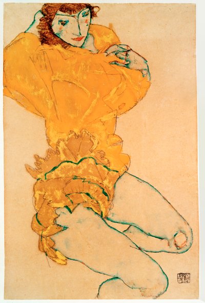 Sich entkleidende Frau von Egon Schiele