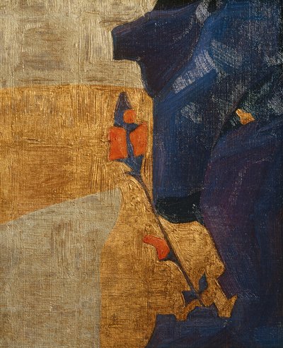 Stilisierte Blume vor dekorativem Hintergrund von Egon Schiele