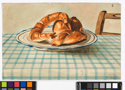 Stillleben mit Gebäck von Egon Schiele