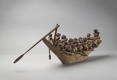 Modell eines Begräbnisbootes, aus Beni Hasan, wahrscheinlich Mittleres Reich, ca. 2060-1786 von Egyptian