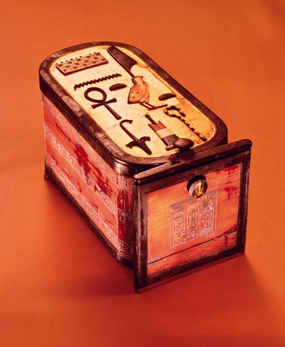 Kartuschenförmige Schachtel, aus dem Grab von Tutanchamun, Neues Reich von Egyptian 18th Dynasty