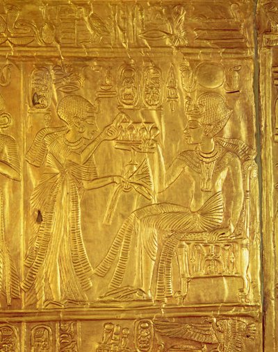Detail vom Goldenen Schrein, aus dem Grab von Tutanchamun (ca. 1370-1352 v. Chr.) Neues Reich von Egyptian 18th Dynasty