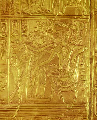 Detail vom Goldenen Schrein, aus dem Grab von Tutanchamun (ca. 1370-1352 v. Chr.) Neues Reich von Egyptian 18th Dynasty