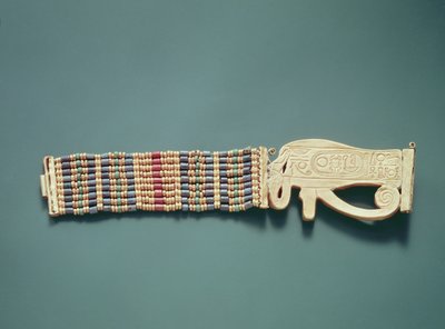 Flexibles Perlenarmband, aus dem Grab von Tutanchamun, Neues Reich von Egyptian 18th Dynasty