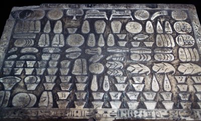 Opfertisch, ägyptische Zivilisation, Neues Reich, Dynastie XVIII (Detail) von Egyptian 18th Dynasty