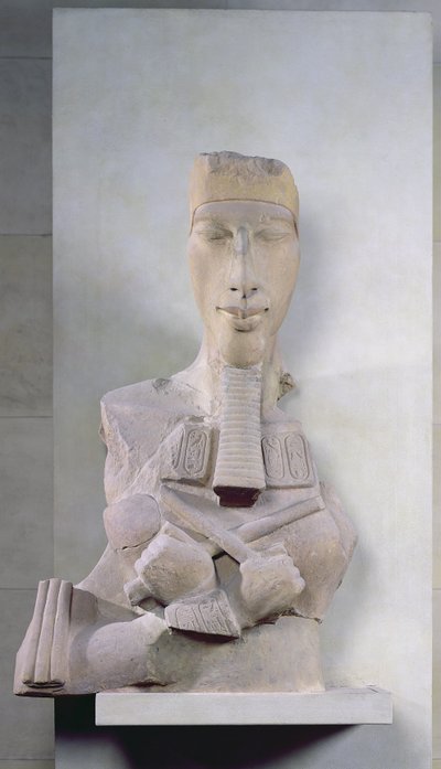 Osiridensäule von Amenophis IV. (Echnaton) aus Karnak, Amarna-Periode, Neues Reich, ca. 1353-37 v. Chr. (Sandstein) von Egyptian 18th Dynasty