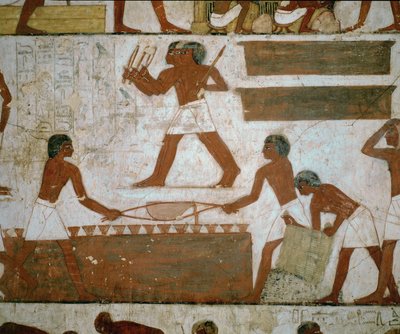 Rekhmere inspiziert die Arbeit seiner Goldschmiede von Egyptian 18th Dynasty