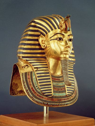 Die Totenmaske von Tutanchamun (ca. 1370-1352 v. Chr.) Neues Reich, ca. 1336-1327 v. Chr. von Egyptian 18th Dynasty