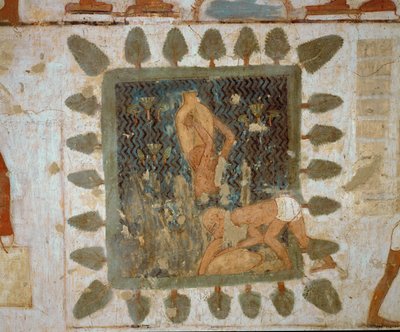 Arbeiter tragen Vasen von Egyptian 18th Dynasty