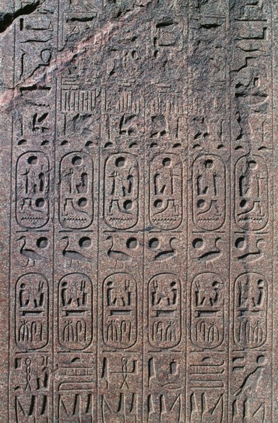 Block mit Reliefs und Inschriften, Großer Tempel des Amun, Tanis, Ägypten, Neues Reich, Dynastie XIX von Egyptian 19th Dynasty