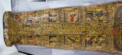 Detail des Deckels der Mumie von Nesyamun, möglicherweise gefunden in Deir El-Bahri, Neues Reich, ca. 1100 v. Chr. (bemaltes Holz) von Egyptian 20th Dynasty