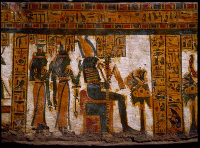 Ägyptische Antike: Die Gottheiten Isis und Nephthys verehren Osiris von Egyptian 21st Dynasty