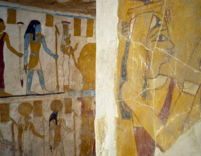 Wandmalereien aus dem Grab von Pa Nentwy, Bahariya-Oase, Gizeh, Ägypten. Ägyptische Zivilisation, 26. Dynastie, 663-525 v. Chr. von Egyptian 26th Dynasty