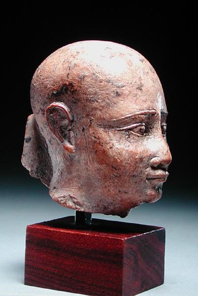 Männlicher Kopf, ca. 350 v. Chr. (Kalkstein) von Egyptian 30th Dynasty