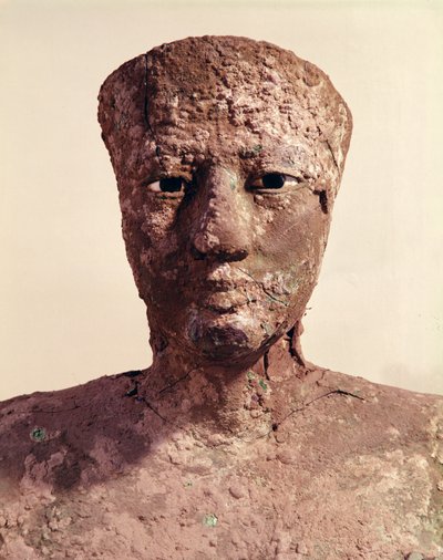 Statue von Pepi I (2289-2255 v. Chr.), Detail des Kopfes, gefunden in Hierakonpolis, ca. 2281-2241 v. Chr. von Egyptian 6th Dynasty