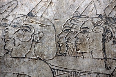 Altes Ägypten, Wandmalerei, asiatische Gefangene, Amarna-Stil, Grab von Ramose, Tal der Adligen, Theben von Egyptian Egyptian