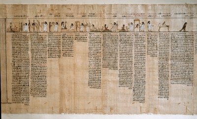 Ägyptische Antiquität: Papyrus eines Totenbuchs. Ptolemäische Zeit. Turin, Ägyptisches Museum von Egyptian Ptolemaic Period