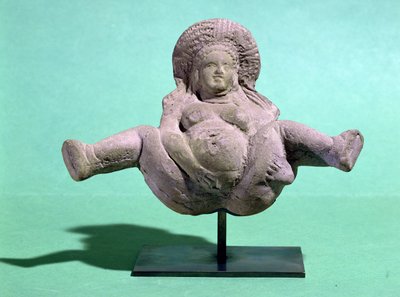 Statuette einer gebärenden Frau, gegeben an schwangere Frauen für eine erfolgreiche Entbindung, aus Alexandria (Terrakotta) von Egyptian Ptolemaic Period
