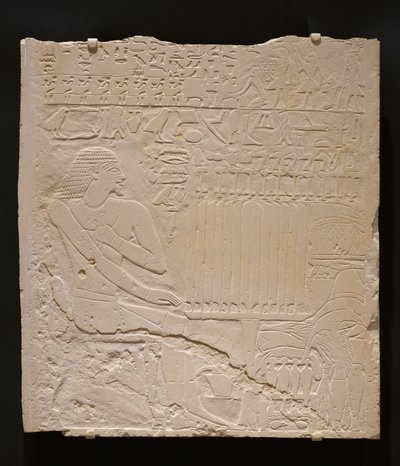 Relief aus dem Grab von Khnumti, ca. 2345-2184 v. Chr. (weißer Kalkstein) von Egyptian School