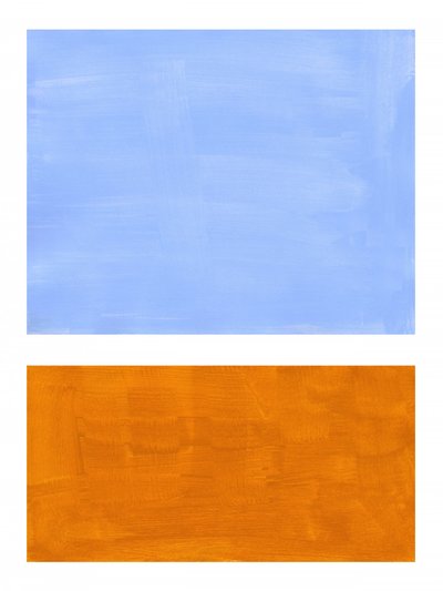 Blau-Orange-Abstrakt von Ejaaz Haniff
