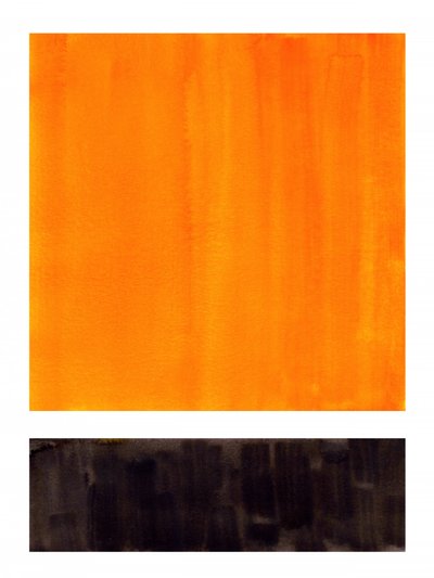 Kräftiges Orange-Schwarz Abstrakt von Ejaaz Haniff