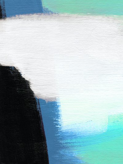 Modernes Blau-Grünes Abstrakt von Ejaaz Haniff