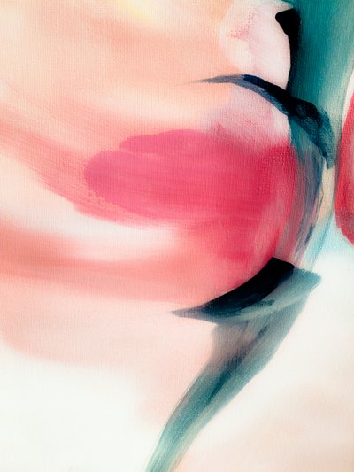 Moderner Blush-Teal-Fluss von Ejaaz Haniff