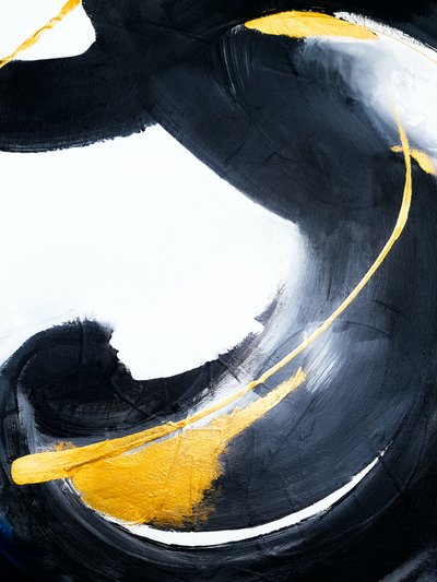 Moderner Goldener Wirbel Abstrakt von Ejaaz Haniff