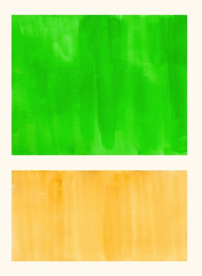 Lebendige grün-orangefarbene Abstraktion von Ejaaz Haniff