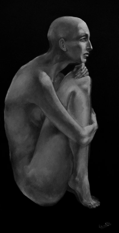 Nachdenkliche nackte Figur von Ekaterina Andersson