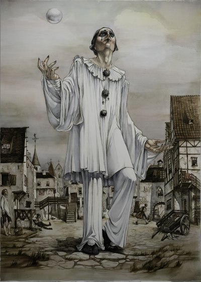 Melancholischer Pierrot Blase von Ekaterina Andersson