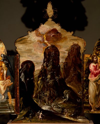 Berg Sinai, tragbarer Triptychon-Altar von El (1541 1614) Greco