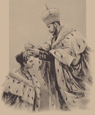 Die Krönung der Kaiserin Alexandra Fjodorowna, 1899 von Elena Petrovna Samokish Sudkovskaya