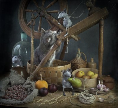 Verspielte Katze und Mäuse von Eleonora Grigorjeva