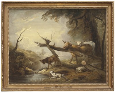 Rinder an einem Bach von Elias Martin