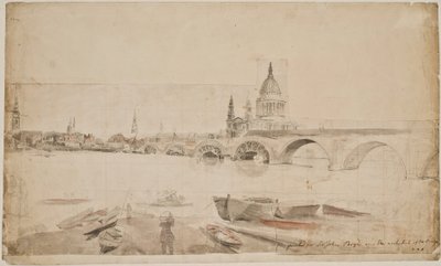 London Bridge und St. Paul von der Themse aus gesehen von Elias Martin