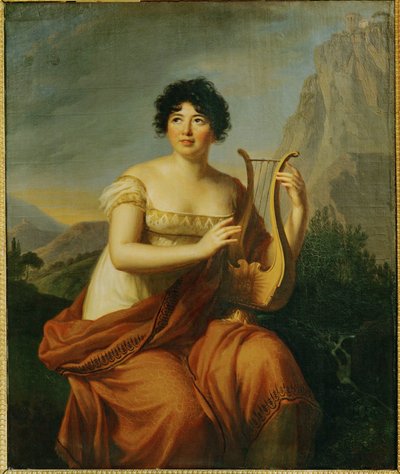 Porträt von Germaine Necker, Mme. de Stael von Elisabeth Louise Vigee-Lebrun