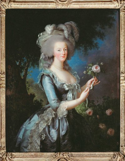 Porträt von Königin Marie-Antoinette, auch Marie Antoinette mit einer Rose genannt von Elisabeth Louise Vigee-Lebrun