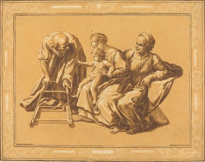 Die Heilige Familie von Elisha Kirkall, after Giulio Romano
